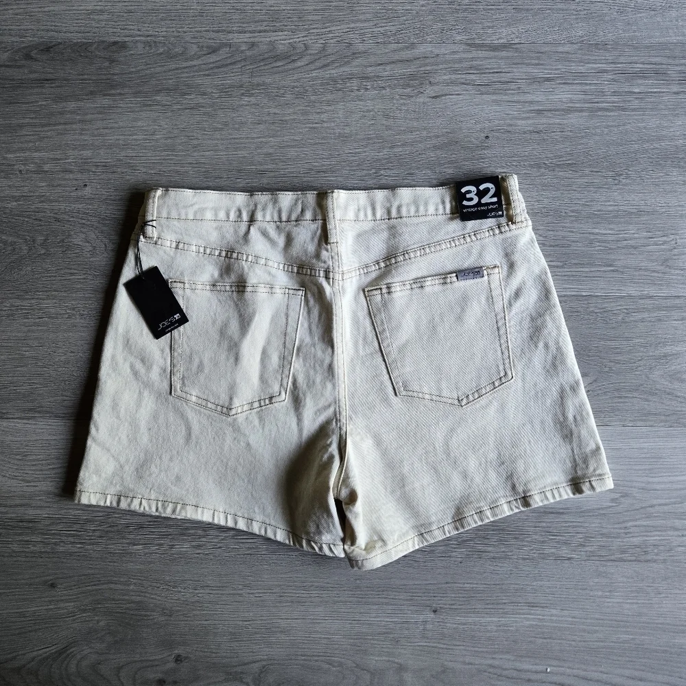 Joe’s Jeans High Rise Vintage Easy Shorts Plus Size 32 Cream Denim NWT 90s Retro - Picture 3 of 10
